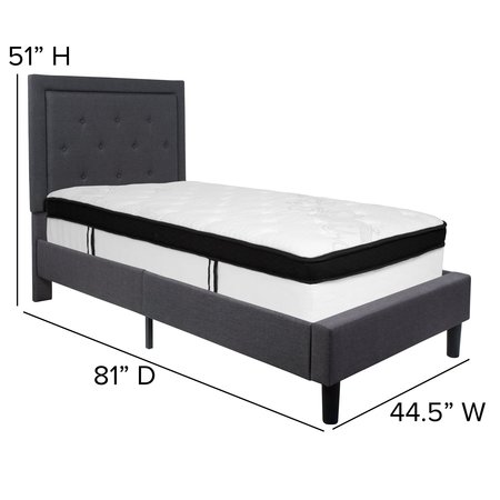 Flash Furniture Twin Platform Bed Set, Gray SL-BMF-29-GG